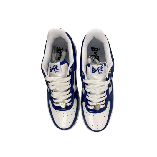 A Bathing Ape BAPE Sta Patent Leather "White Blue"