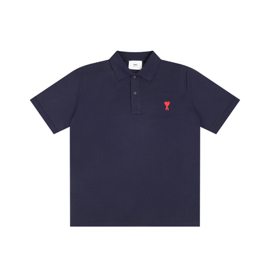 AMI Paris Embroidered Polo Shirt